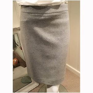 The Pencil Skirt by J Crew in Grey Lined